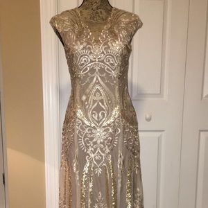 Wedding dress beige with crystals